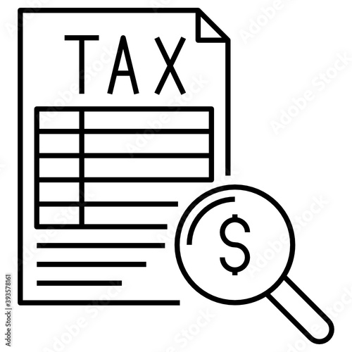 Tax Audit Concept, Deduction Verification Vector Icon Design, Compulsory Financial charges and Taxation Symbol on White Background, Levy Sign 
