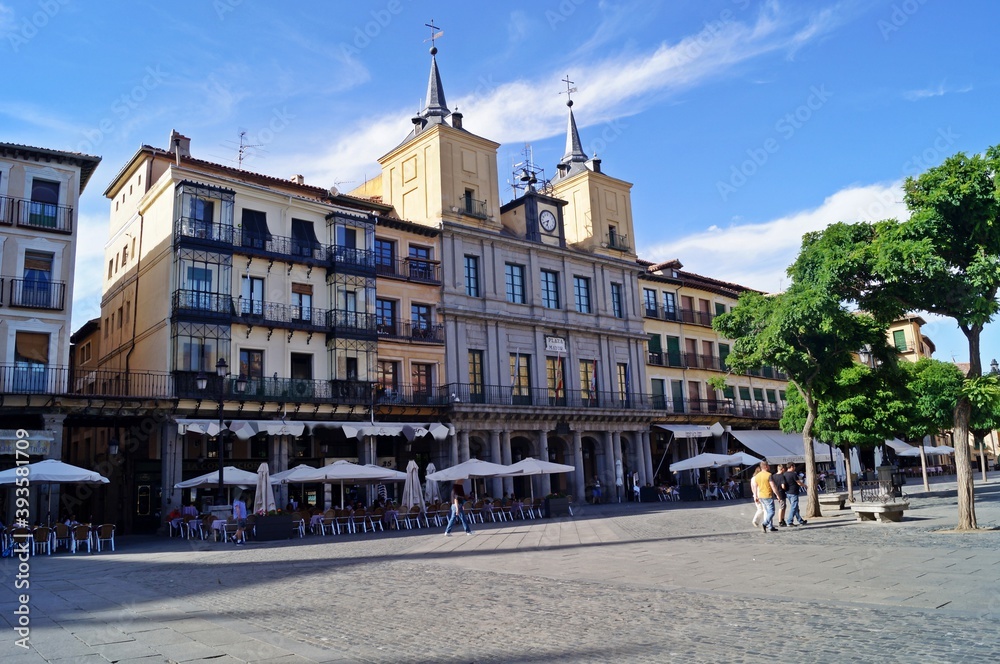 Naklejka premium Plaza Mayor no centro da cidade de Segovia / Espanha