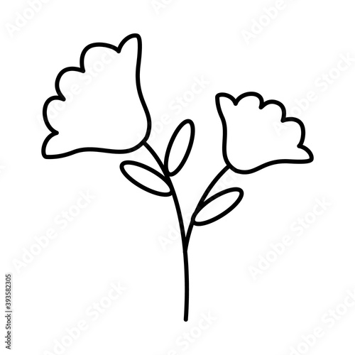 beautiful flowers icon, line style