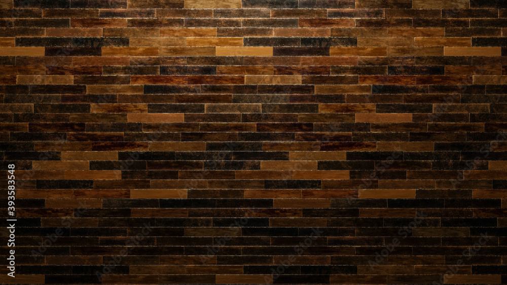 Holzwand aus dunklen schmalen Kacheln für Hintergrund