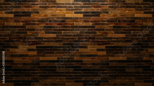 Holzwand aus dunklen schmalen Kacheln für Hintergrund
