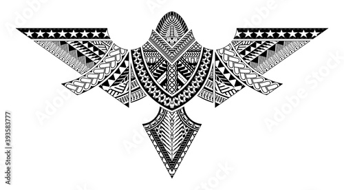Abstract Polynesian ornamental tattoo design