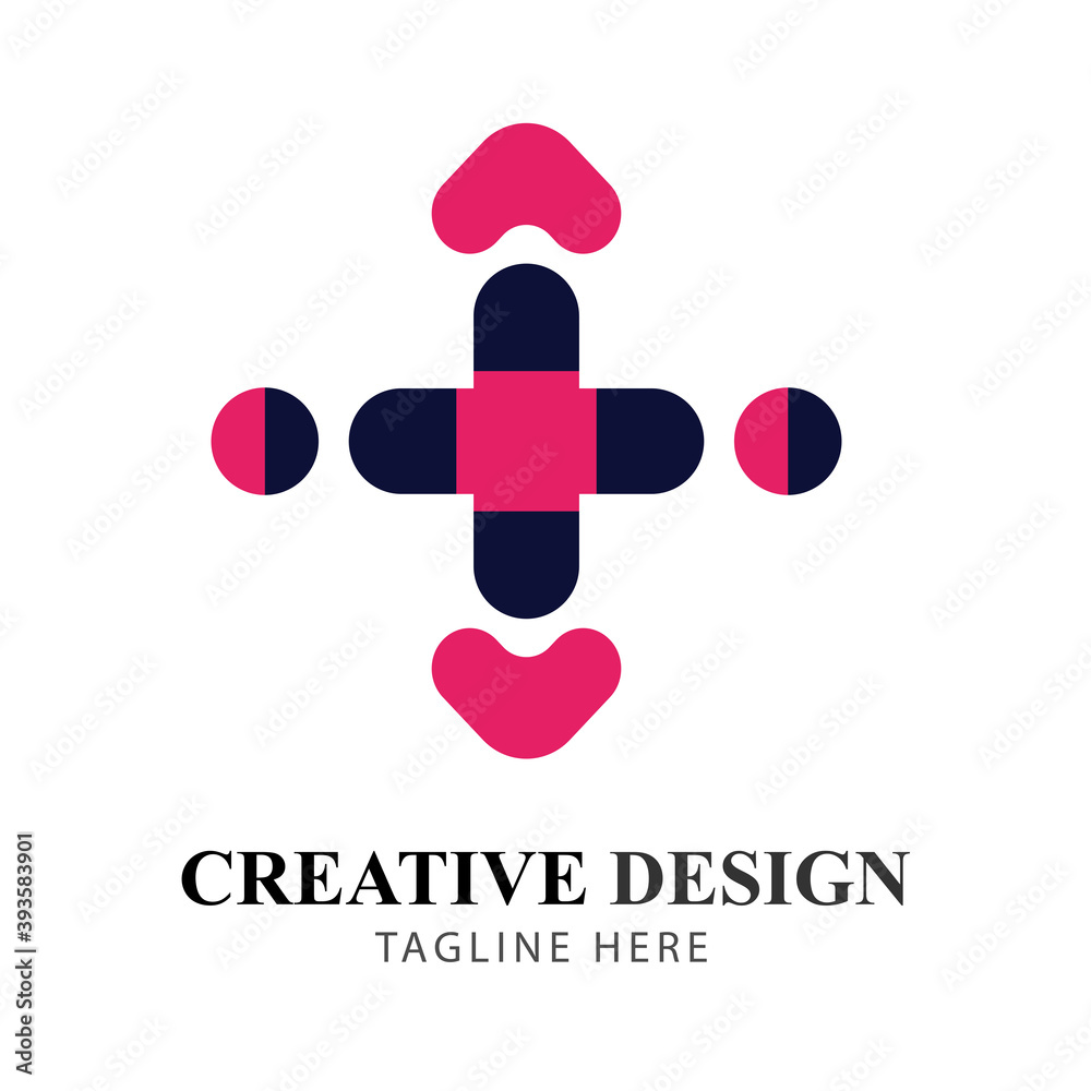 Creative Design Plus Company Logo Design Vector