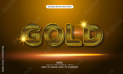 Gold text effect. Editable font style vector for any web or print design.