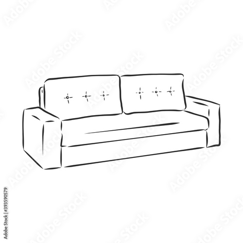 Sofa outline icon. Couch silhouette. Furniture for living room. Vector illustration. sofa vector sketch illustration