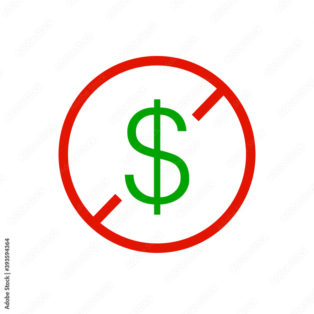 No Money Or Dollar sign. Vector No Money Or Dollar sign. Vector