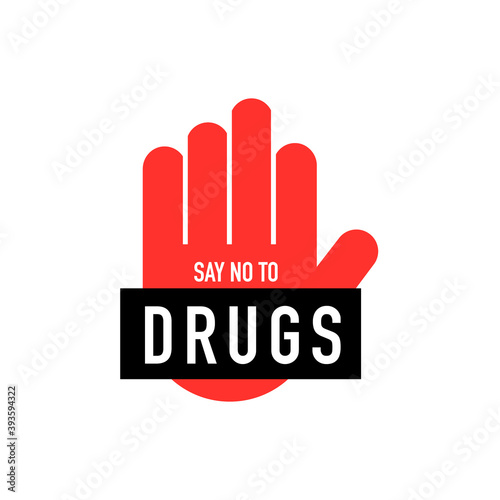Say no to drugs lettering. Vector