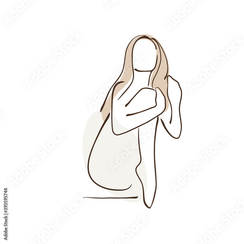 Female outline vector illustration, sensuality
