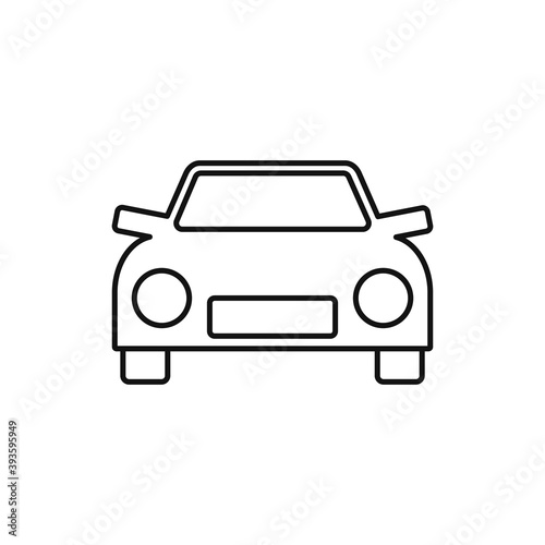 Car icon. Automobile symbol front view. Flat style