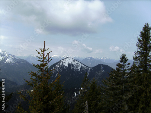 Mountain view from Herzogstand mountain in Bavaria  Germany