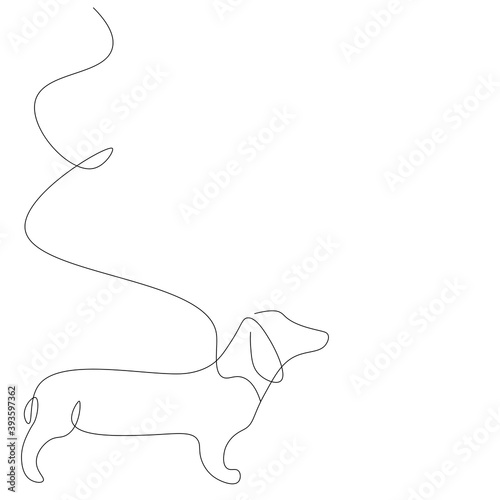 Christmas background with dog. Vector illustration
