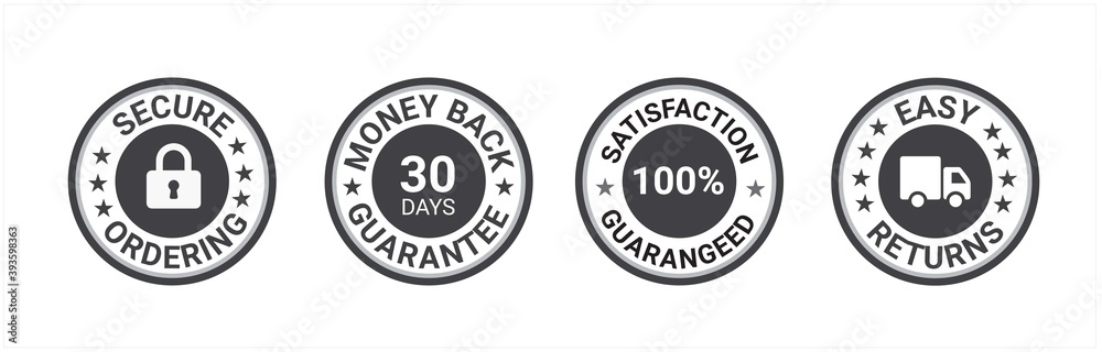 Money back guarantee, Free Shipping Trust Badges ,Trust Badges