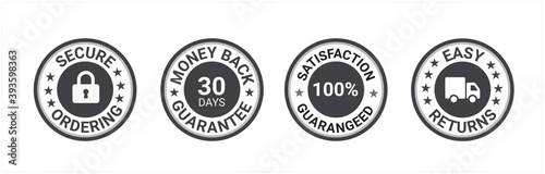 Money back guarantee, Free Shipping Trust Badges ,Trust Badges