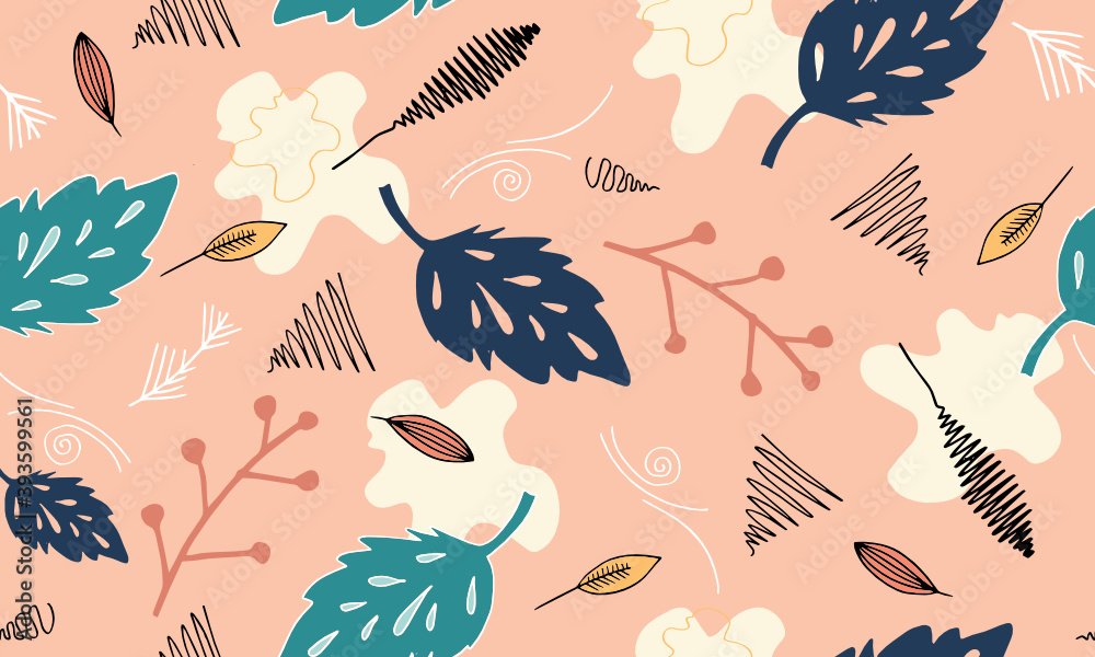 Naklejka premium vector floral seamless pattern with hand drawn blooming flowers for textile,wallpaper,printing and wrapping.