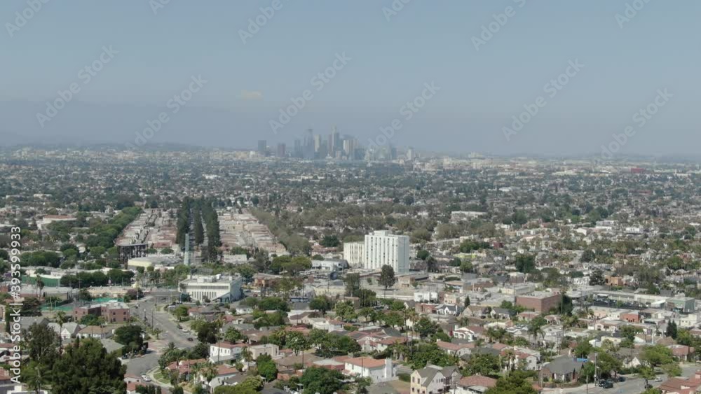 Los Angeles Downtown And South Los Angeles Leimert Park Aerial Shot L California USA Los Angeles Downtown And South Los Angeles Leimert Park Aerial Shot L California USA