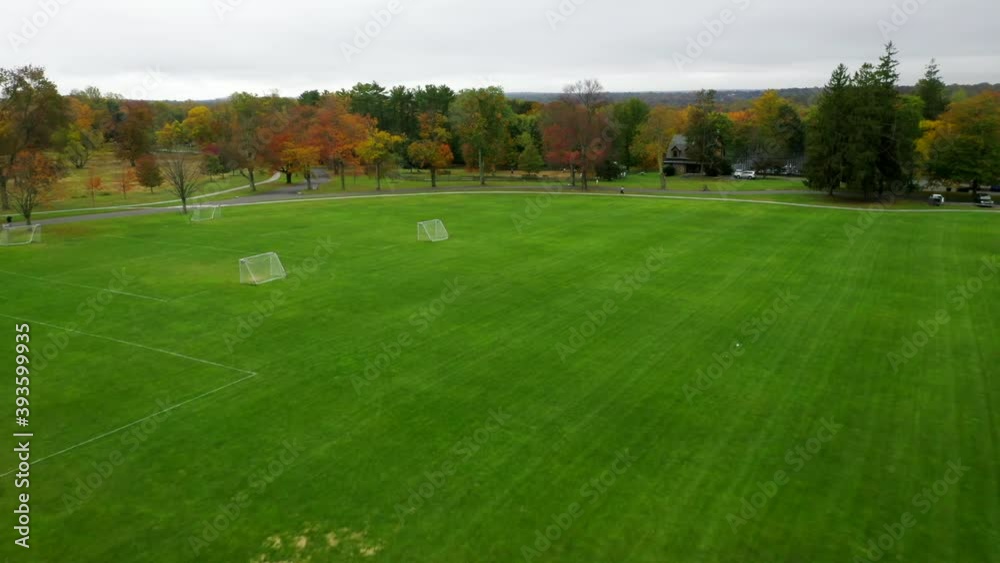 Aerial Flyover of Soccer Fields at Waveny Park Aerial Flyover of Soccer Fields at Waveny Park