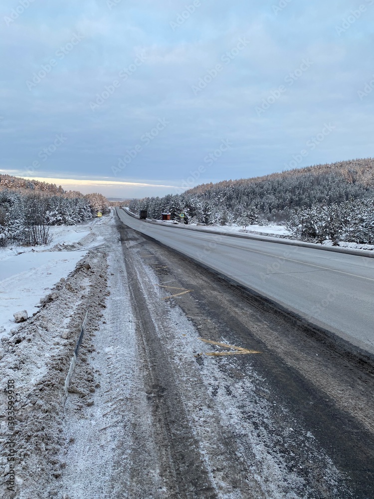 railway in winter