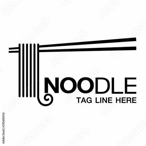 noodle with chopstick logo design for asian restaurant 