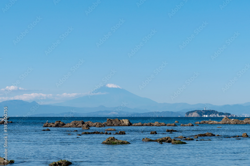 湘南・葉山の海と富士山と江ノ島とヨット