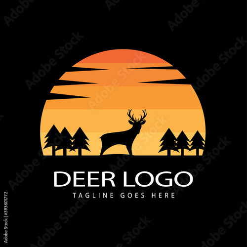 Deer logo icon vector template.