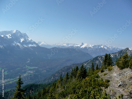 Alpspitze and Zugspitze mountains in springtime, Bavaria, Germany