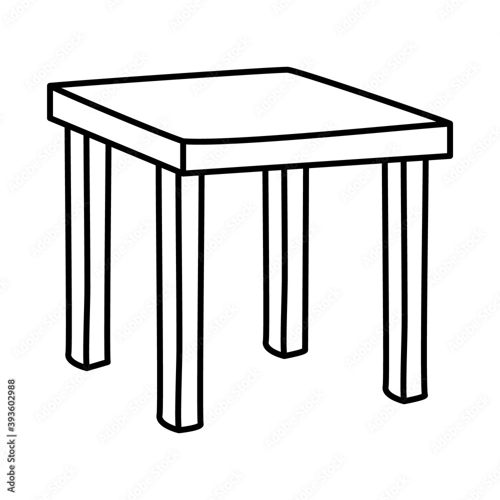 Fototapeta premium furniture concept, table icon, line style