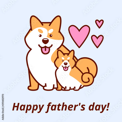Shiba inu vector father day