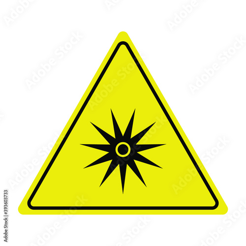 Flat design dangerous laser symbol warning sign 