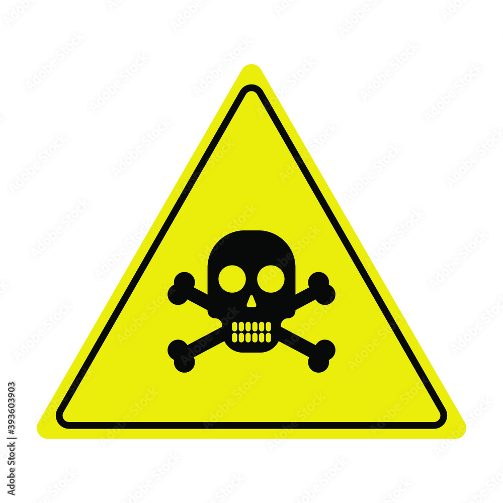Flat design warning sign symbol for accident prone areas Flat design warning sign symbol for accident prone areas
