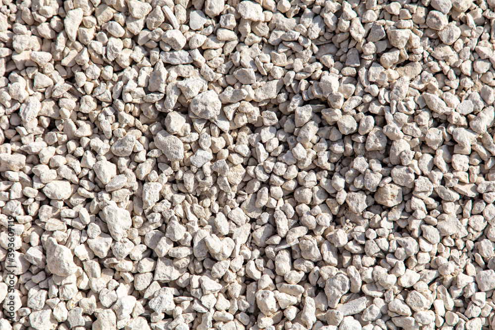 Stone gravel at a construction site as a background.