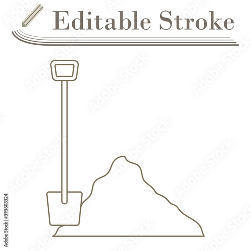 Icon Of Construction Shovel And Sand