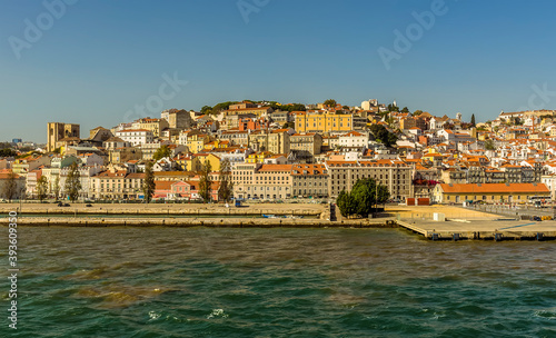 A view of the Castle Hill and the old quarter of Lisbon, Portugal