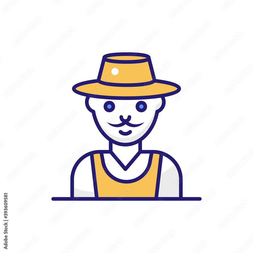 Farmer Flat Filled Style Icon. EPS File 10 Farmer Flat Filled Style Icon. EPS File 10