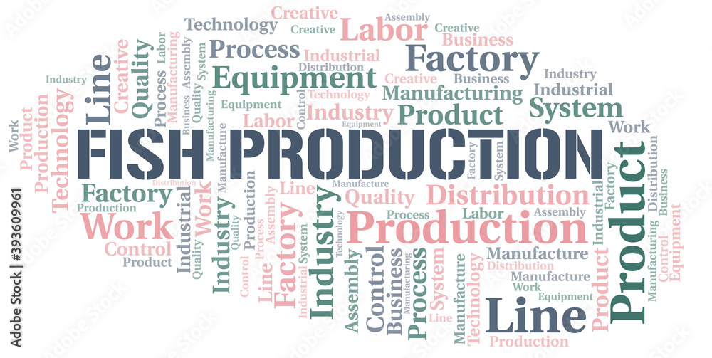 Fish Production word cloud create with text only. Fish Production word cloud create with text only.