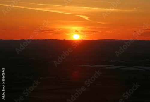 Sunset over Westbury  Wiltshire 