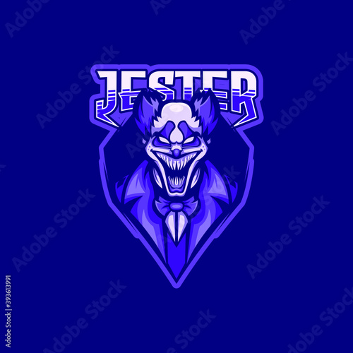 jester mascot logo. colors and text are editable.