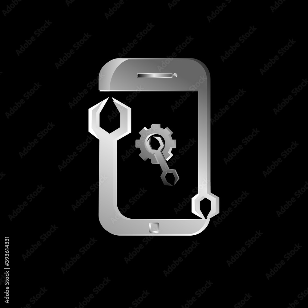 vector image of steel mobile phone vector image of steel mobile phone
