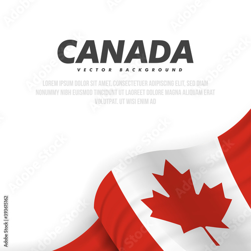 Banner with waving canadian flag. Modern illustration. National flag of Canada.