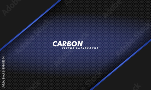 Dark blue abstract background with black corners, carbon fiber. vector illustration.