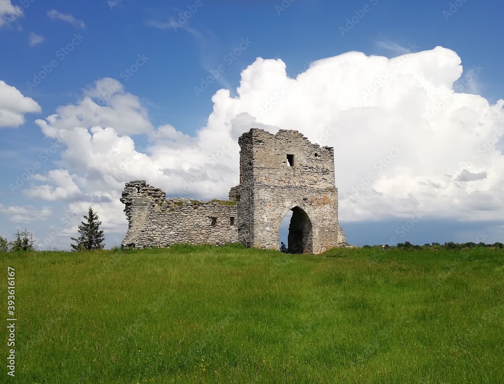 Ruins of an old fortress with beautiful sky