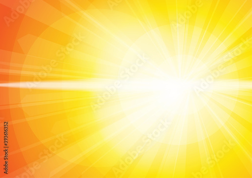 Vector : Abstract orange and yellow sunshine with len flare background