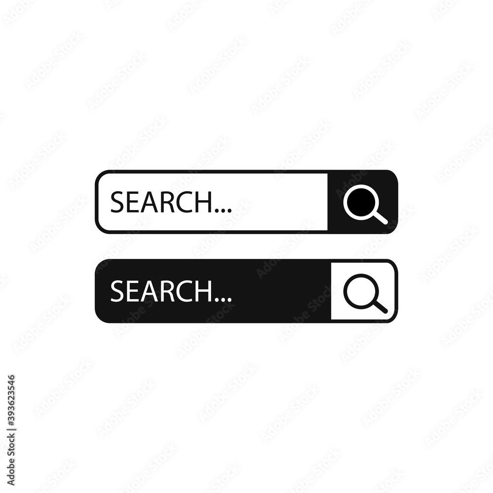 Search Bar and Magnifying Glass Icon Design. Search Bar and Magnifying Glass Icon Design.