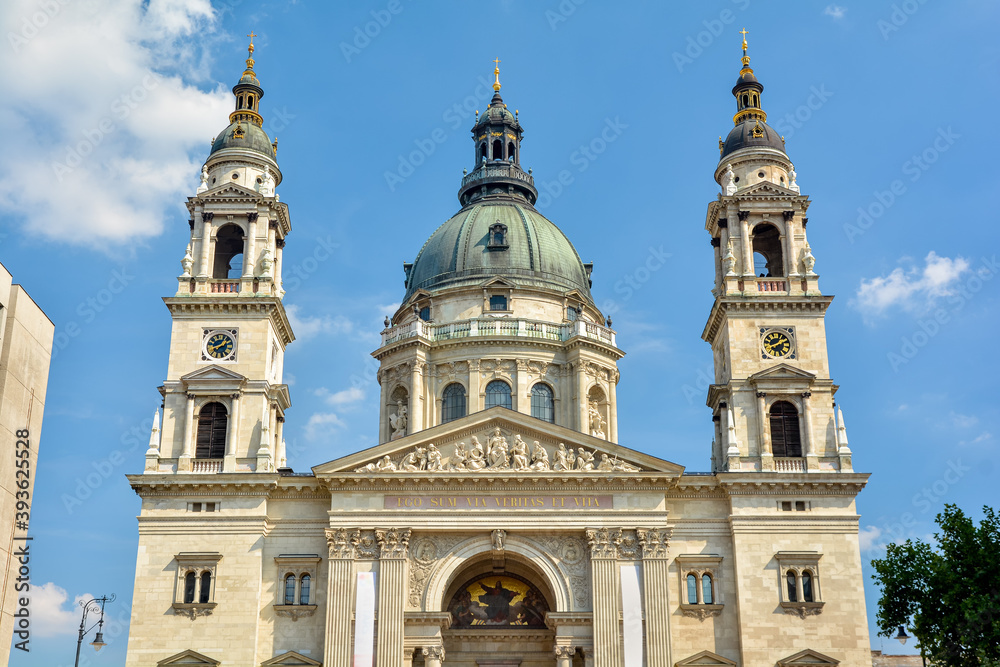 St. Stephen basilica in Budapest, Hungary in a sunny day