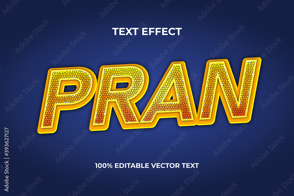 Pran golden stained glass text style effect Stock Vector Adobe Stock