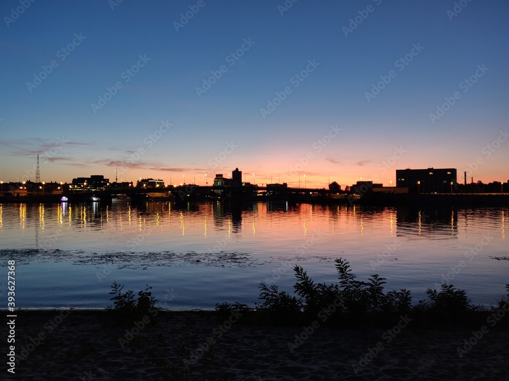 Fototapeta premium sunset over the river
