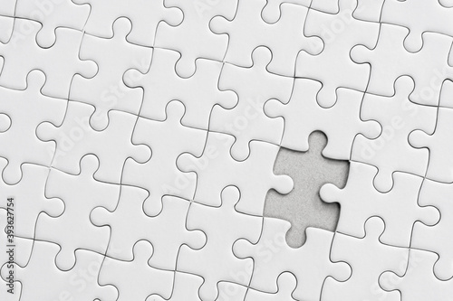 Bilde på lerret White jigsaw puzzle pattern background