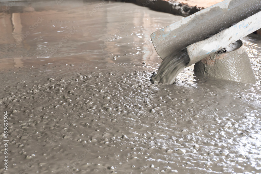 Obraz premium Wet Cement. ready mixed concrete for floor pouring