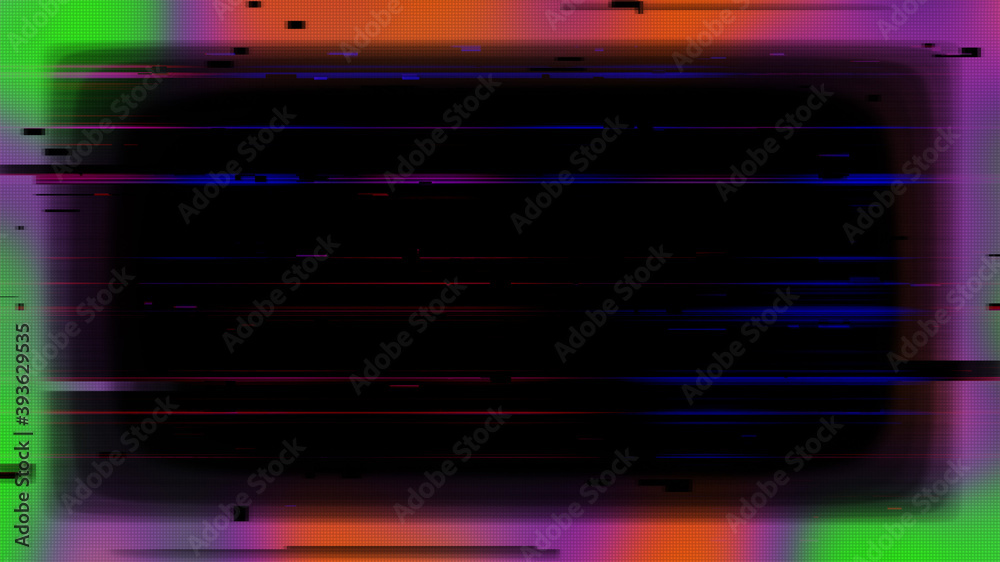 Fototapeta Bad Signal Screen Ramp Vignette Damage Pixel Lines Background