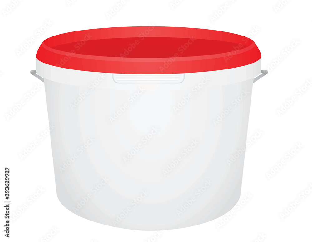 White paint bucket. vector illustration Stock Vector Adobe Stock