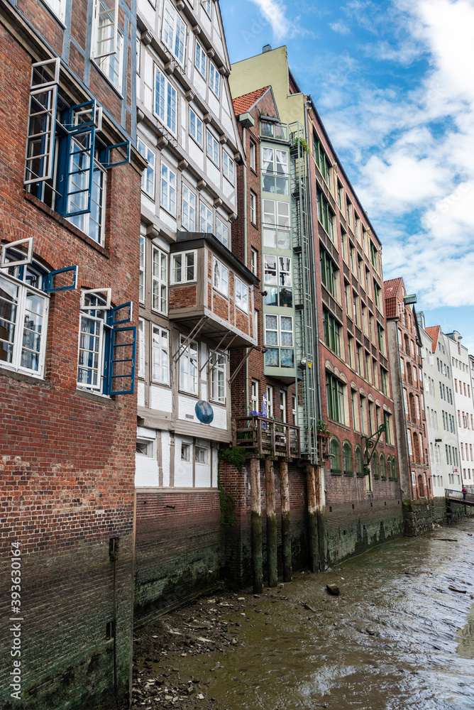 Old classic buildings next to a canal, Hamburg, Germany